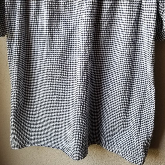 Zara Woman Gingham Check Embroidered Tassel Top Boho Blue White Womens Size S - Picture 7 of 12